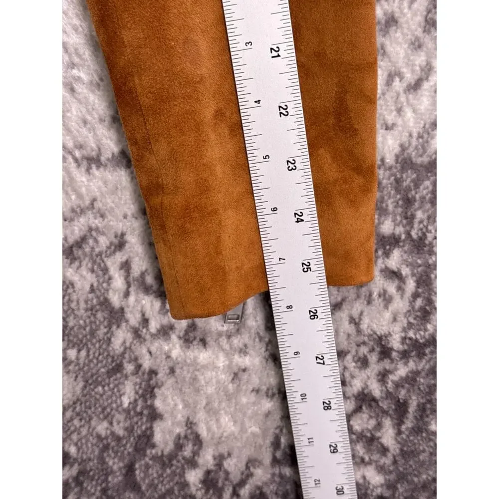 Theory Jacket Small Mens Wynwood Radic Tan Suede Leather Full Zip Bomber